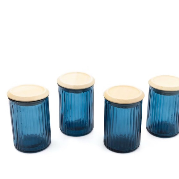 bullseyesTARGET Other - 4Pk Blue Glass Storage Container Jars Bullseye’s Playground TARGET NEW